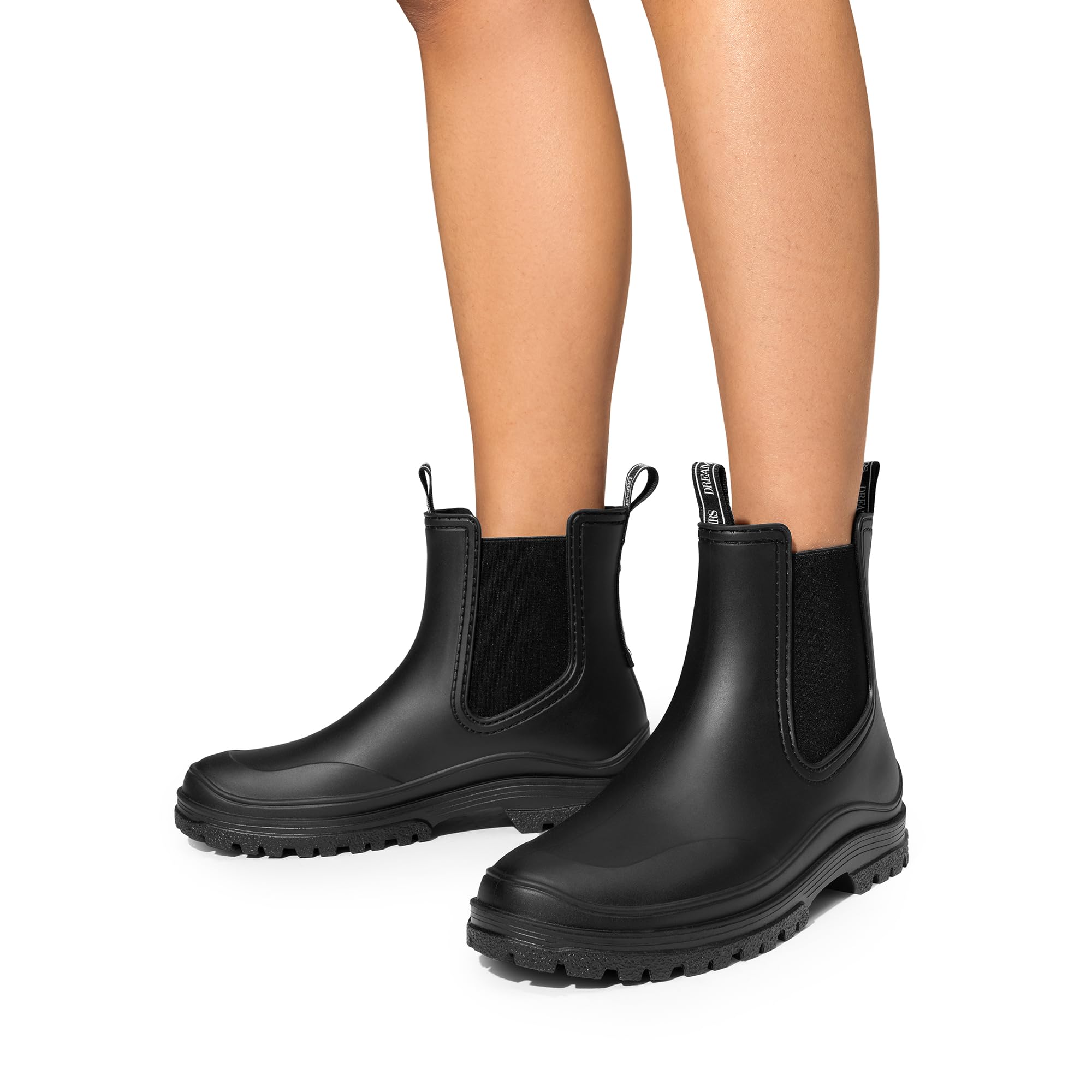 DREAM PAIRS Botas Agua Chelsea Punta | PVC mate, Gore-Tex elástico, forro textil, plantilla EVA 3mm, estilo Chelsea.