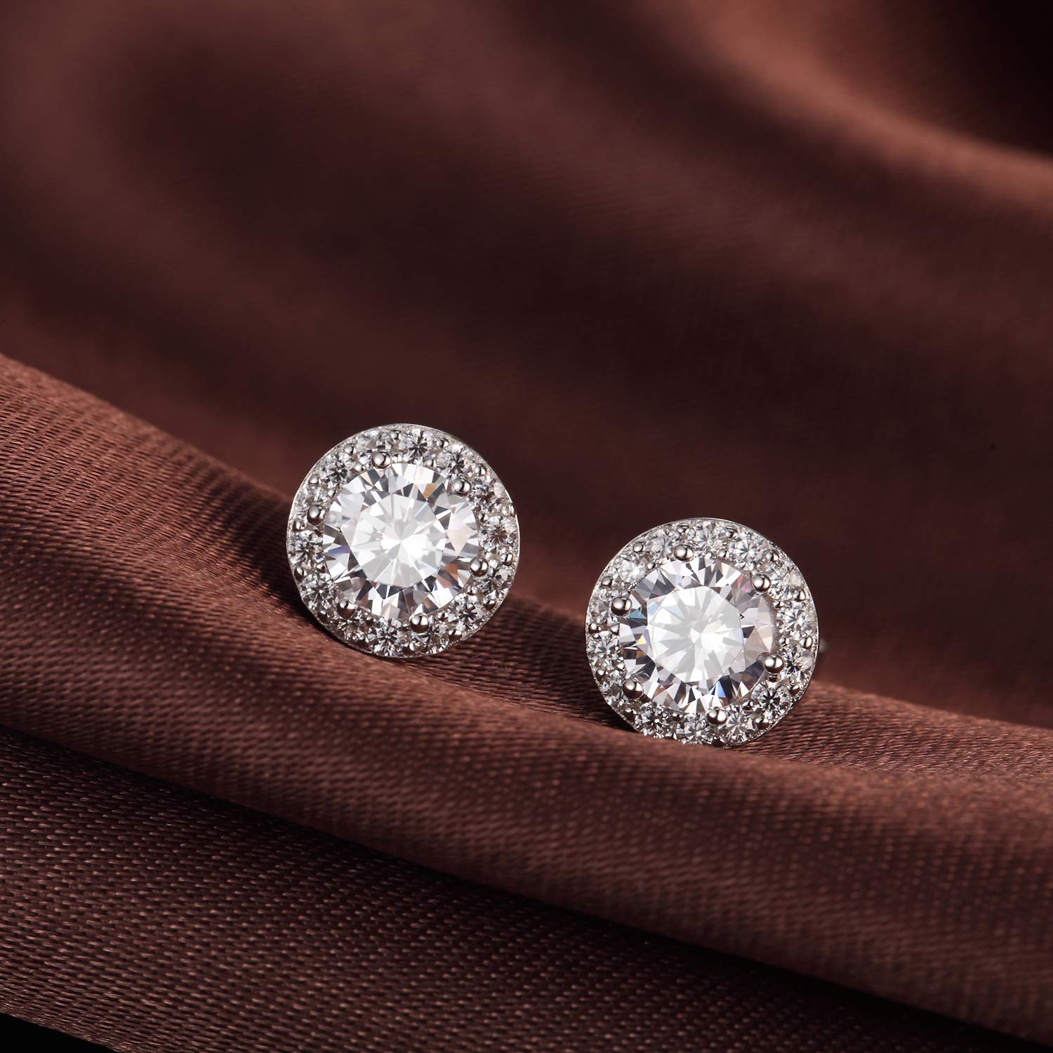 jiamiaoi Orecchini a Perno Donna Argento 925, Placcato in Platino Bianco con Brillante Zircone, Ipoallergenici per Pelli Sensibili