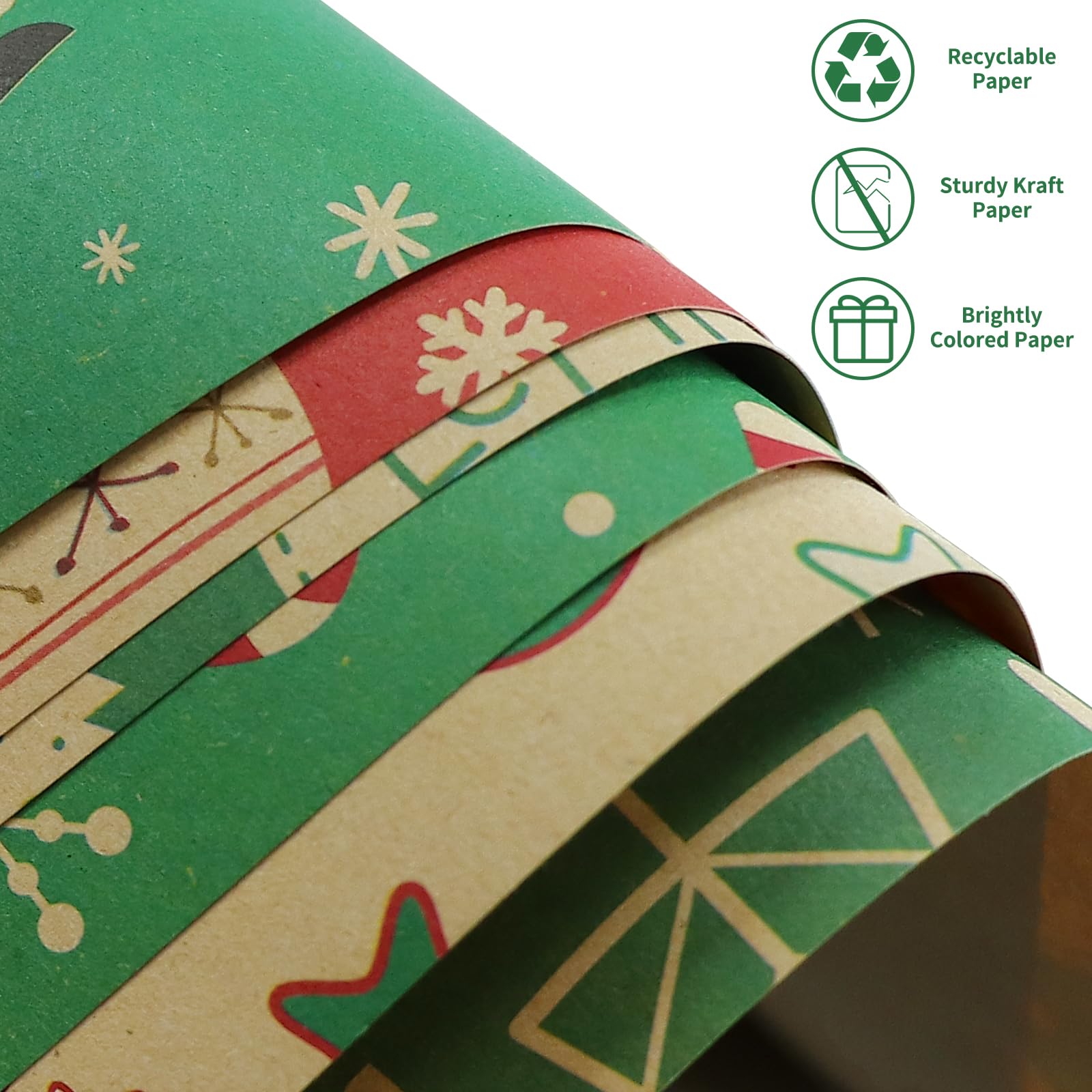 Carta Regalo Natalizia Wikadlik Kraft Alberi Di Natale Verdi – Rotolo 43 Cm X 10 M – Perfetta Per Confezioni Regalo Fai Da Te