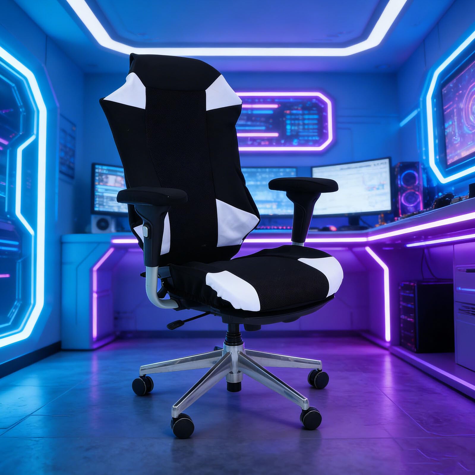 Ciieeo Coprisedile per Sedia da Gioco in Tessuto Rete Elasticizzata Protettivo Antigraffio Lavabile Adatto per Poltron Ufficio Dormitorio Comfort Morbido