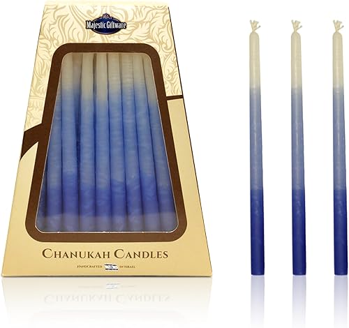 Miniatura 22 de Majestic Giftware Velas de Hanukkah CP11 45 velas de Janucá hechas a mano sin goteo para las 8 noches de Hanukkah Cera de alta calidad