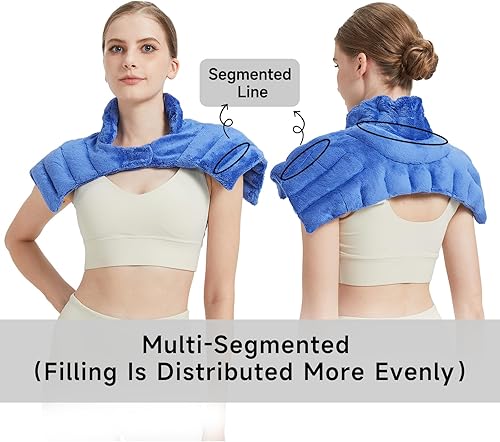 Miniatura 9 de Almohadillas térmicas para microondas, almohadilla térmica para microondas para cuello y hombros, envoltura térmica para el cuello, envoltura de