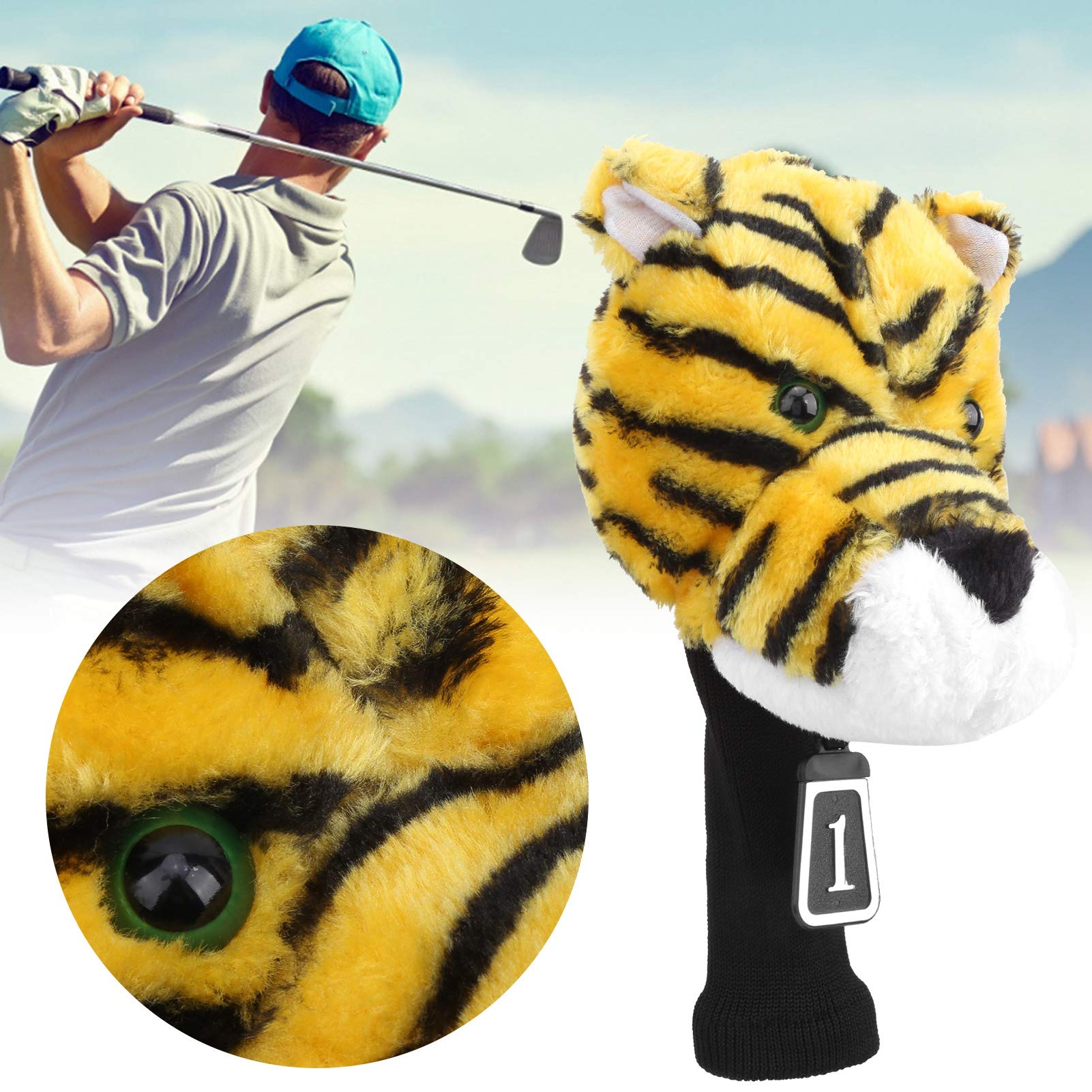 Copri Capo Club, Novità e Cute Tiger Animal Cartoon Shape, Copri Capo Golf, Accessori in Legno, for Golf, Club, Sport, Training, Leisure