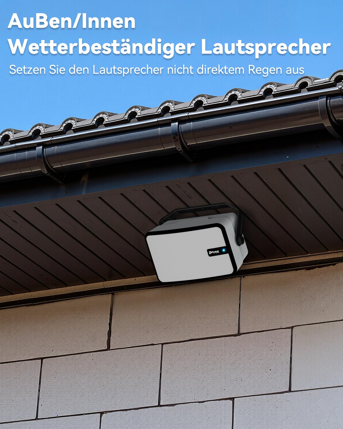 400W Outdoor-Bluetooth-Lautsprecher, Kabellose Lautsprecher-Synchronisation, Kraftvoller Bass, Wandmontage, Für Terrasse, Veranda, Pavillon, Garage, 2er-Pack, MZ-621