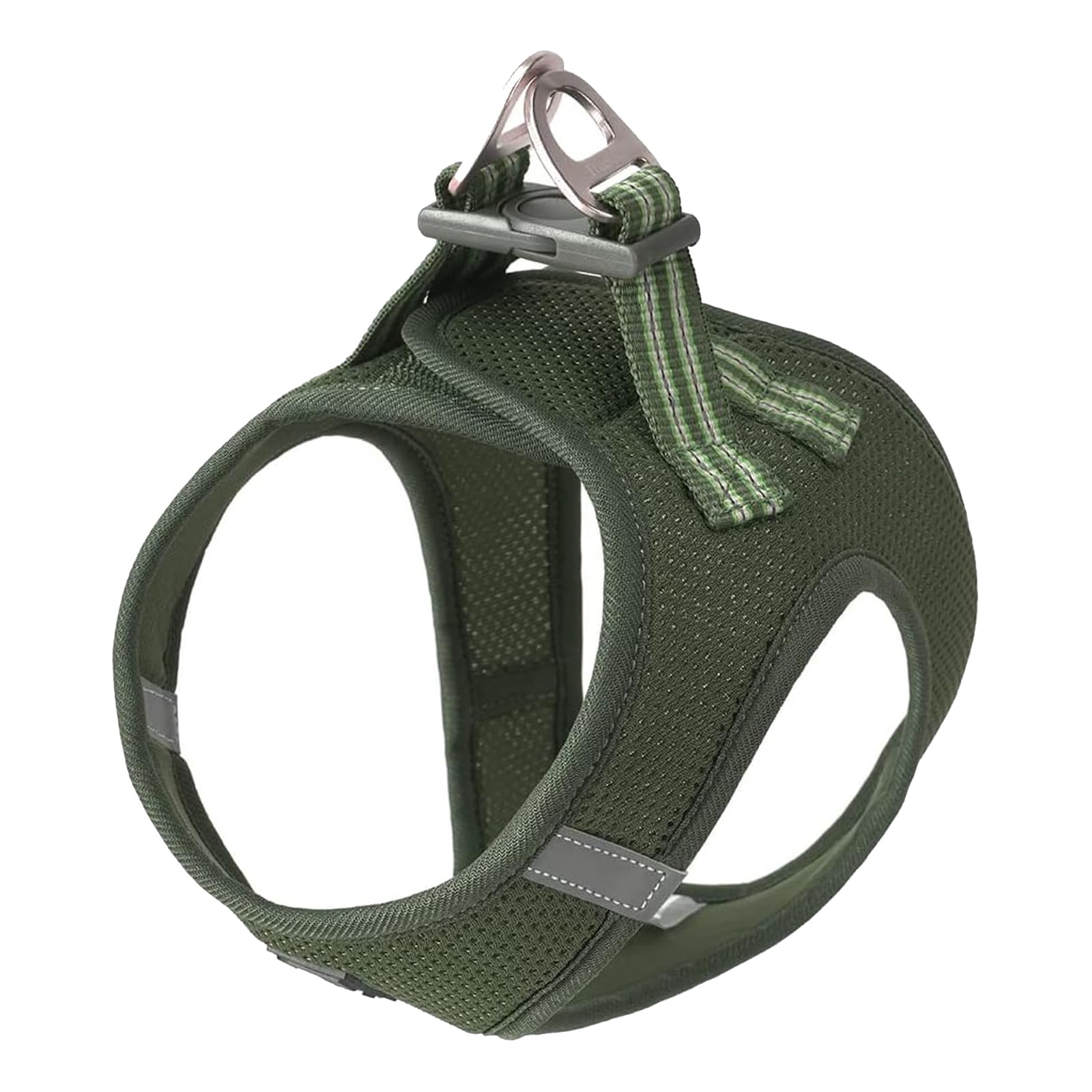 TRUE LOVE Harnais pour Chien Soft Air Mesh Gilet réfléchissant réglable pour Animaux de Compagnie pour Petites et Moyennes Races (M, Vert)