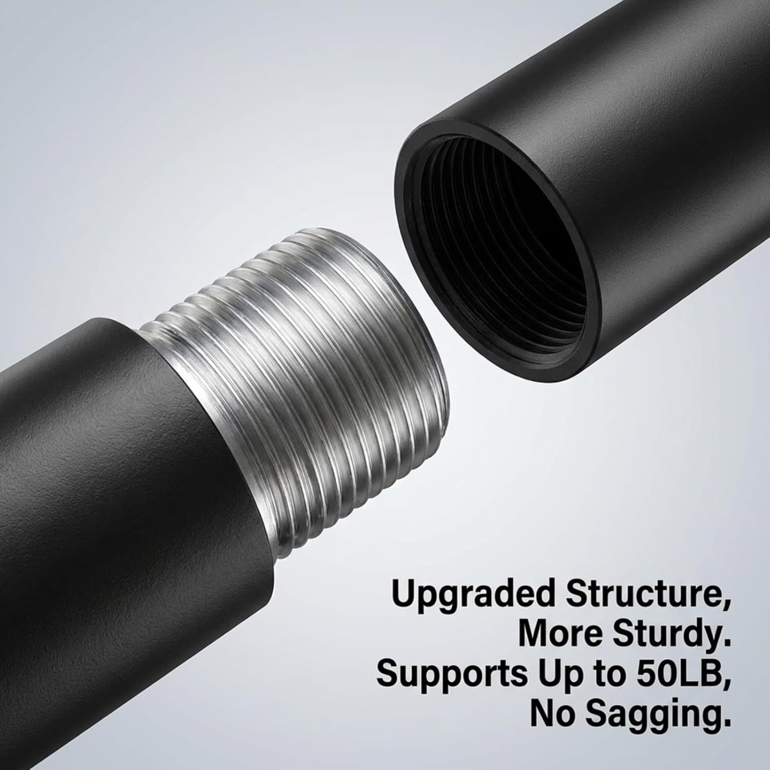 IFELS Heavy Duty Curtain Rods for Windows 72 to 144 Inch, 1 Inch Adjustable Black Curtain Rod Set with Easy Installation and Modern Design (A1,Black,30-150")