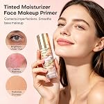 KIMUSE One Step Color Corrector Hydrating Face Primer for Daily Makeup | Brightens & Evens Skin Tone, Natural Finish, Hydrating Formula, Wear Alone Or Under Foundation, Vegan, Cruelty-Free