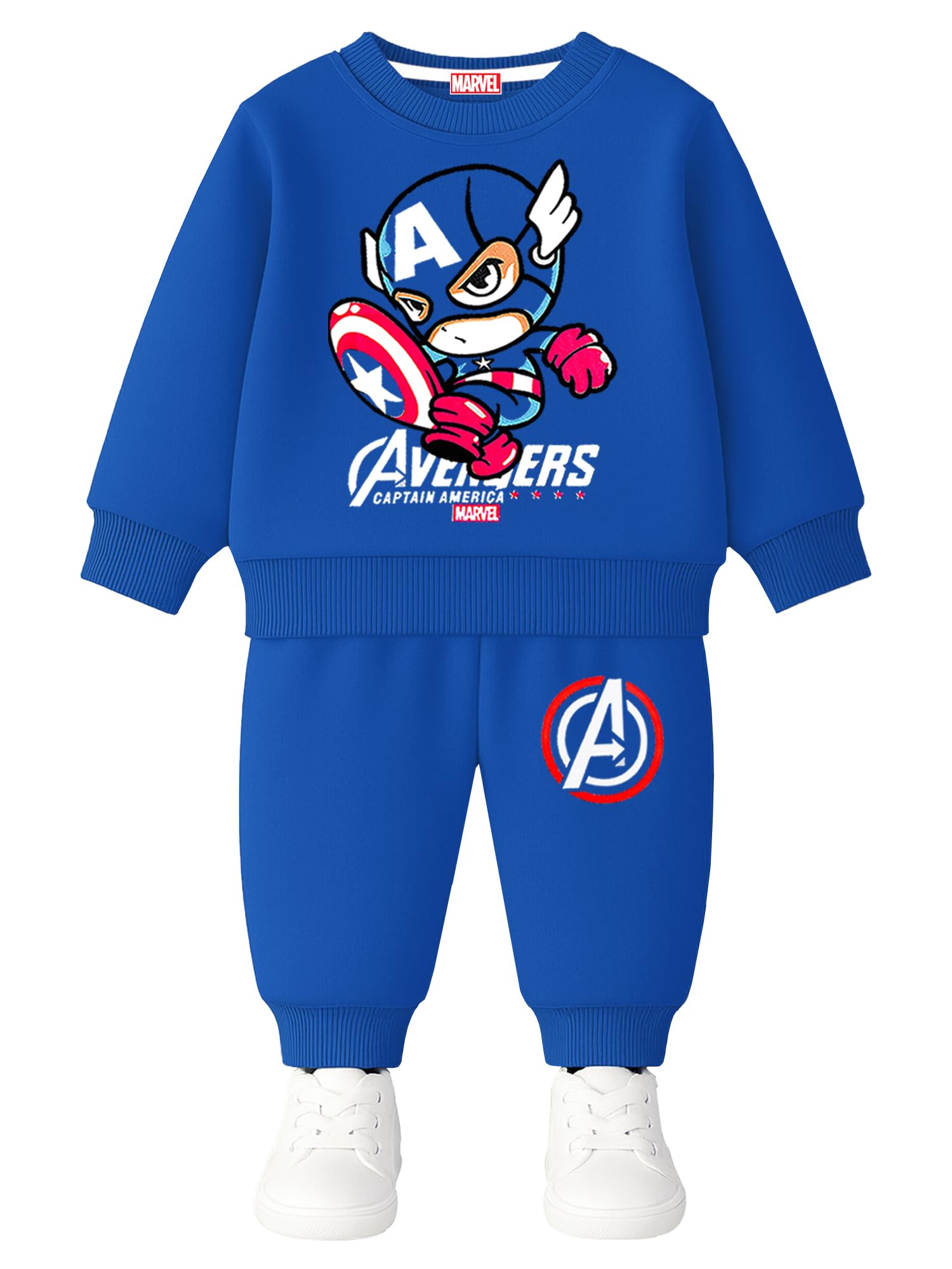 Kuchipoo © Marvel Boys Sweatshirt and Jogger Set | Captain America Cartoon Printed Co-Ord Set