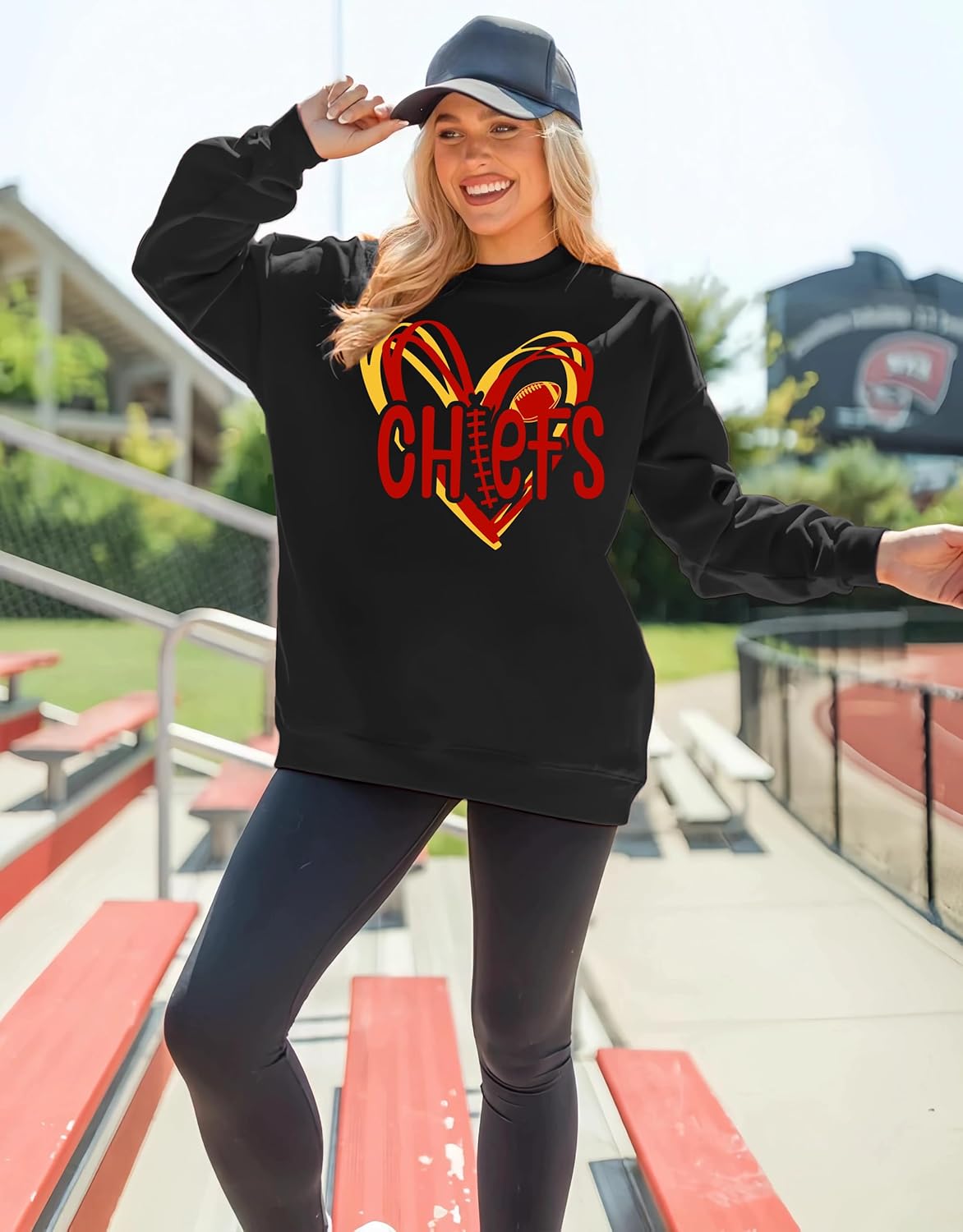 MAPICK Womens Oversized Christian Sweatshirts Fleece Crewneck Sweaters Embroidered GOD IS GOOD Casual Pullover Tops - Image 5