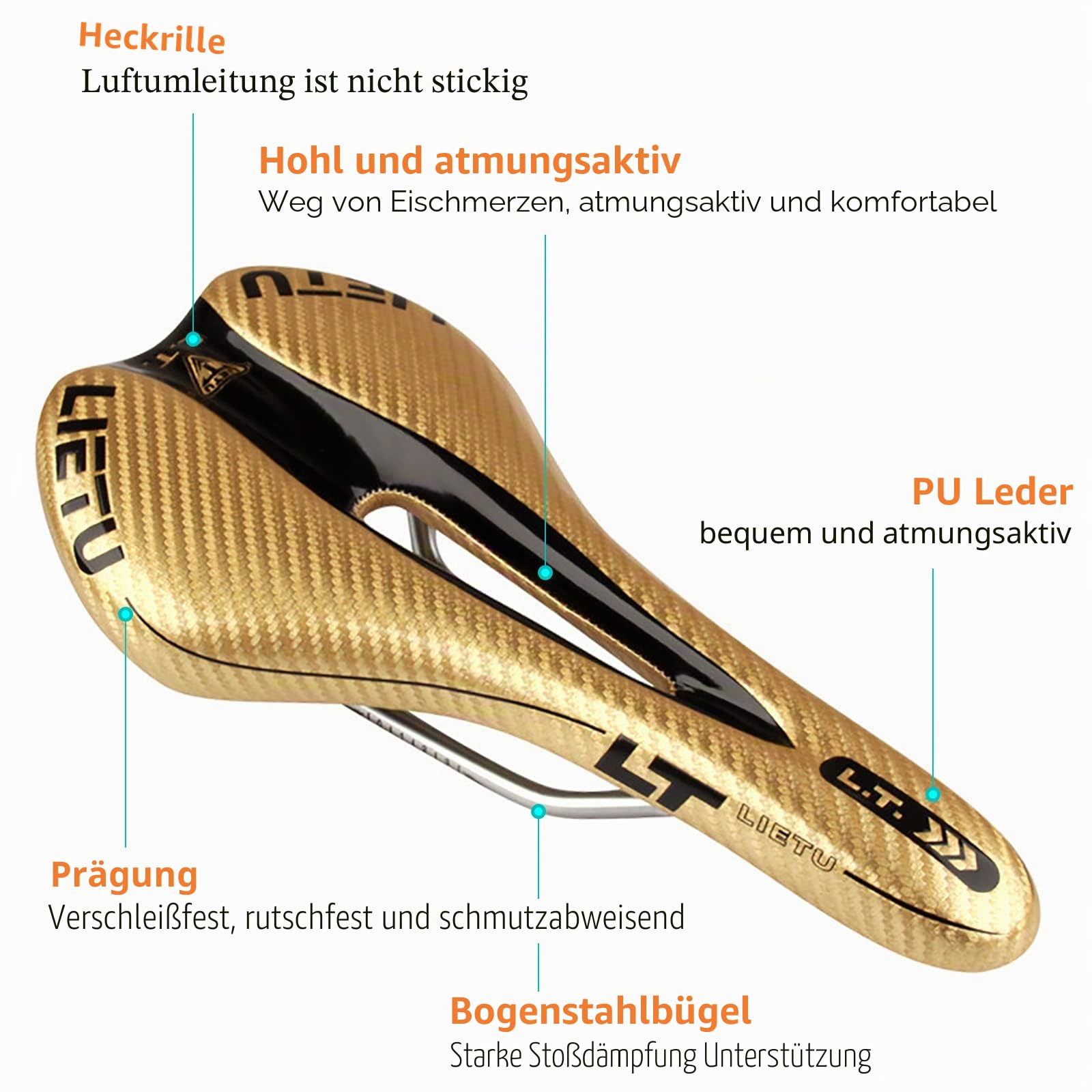 Fahrradsattel, hohl, atmungsaktiv, MTB-Fahrradsitz für Mountainbike-Sattel