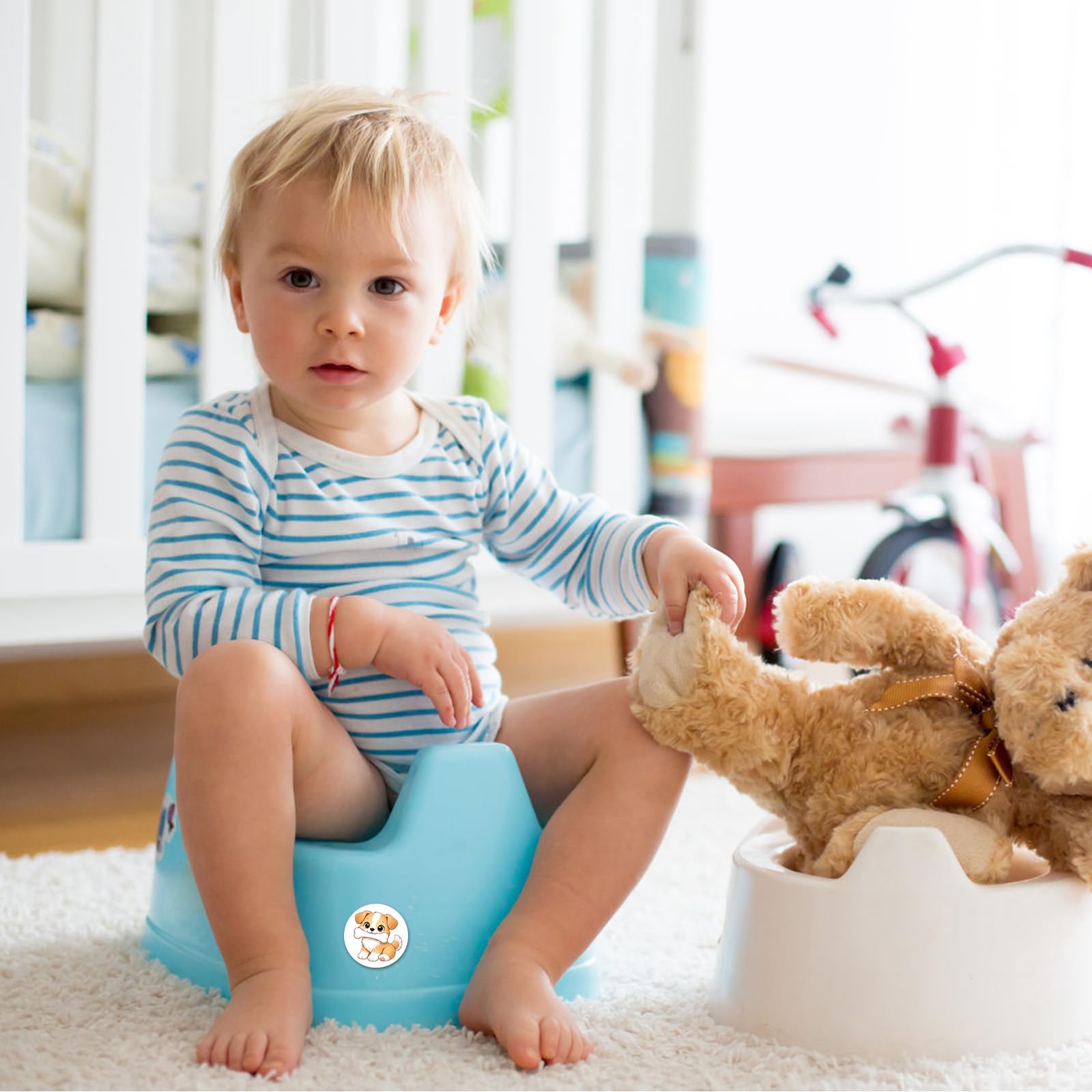 Tinoaly 30pcs Autocollants d'Apprentissage Propreté, Jolis Autocollants Siège Pot Changeant de Couleur Drôles d'Autocollants Cibles pour Toilettes pour Tout-Petits (15 Motifs Animaux)