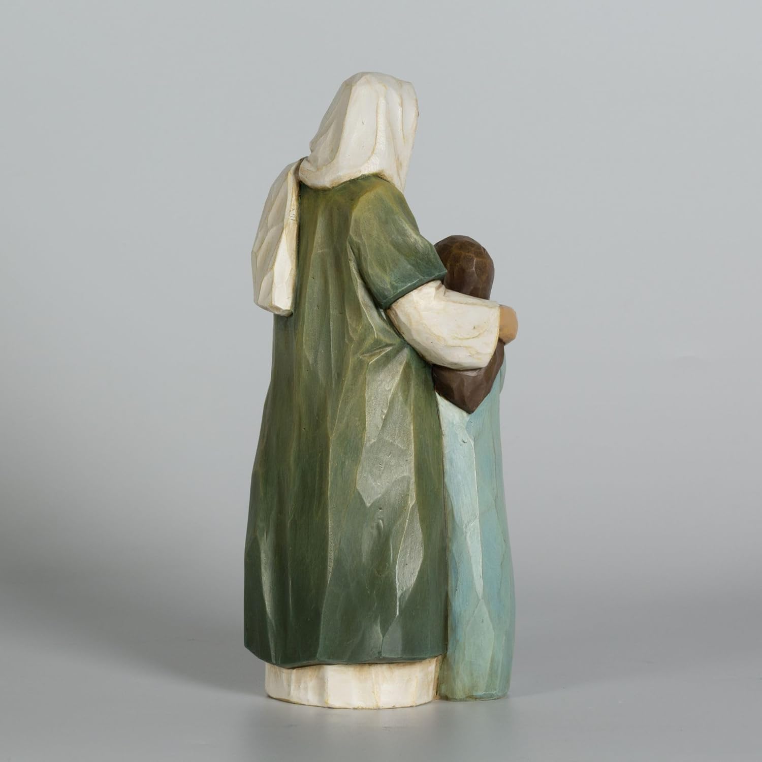 9 Inch Jesus with Children Figurine – Walk with Jesus II Series, Morandi Colors Resin Statue, Hand-Carved Wood Style Christian Home Décor & Inspirational Gift - Image 3