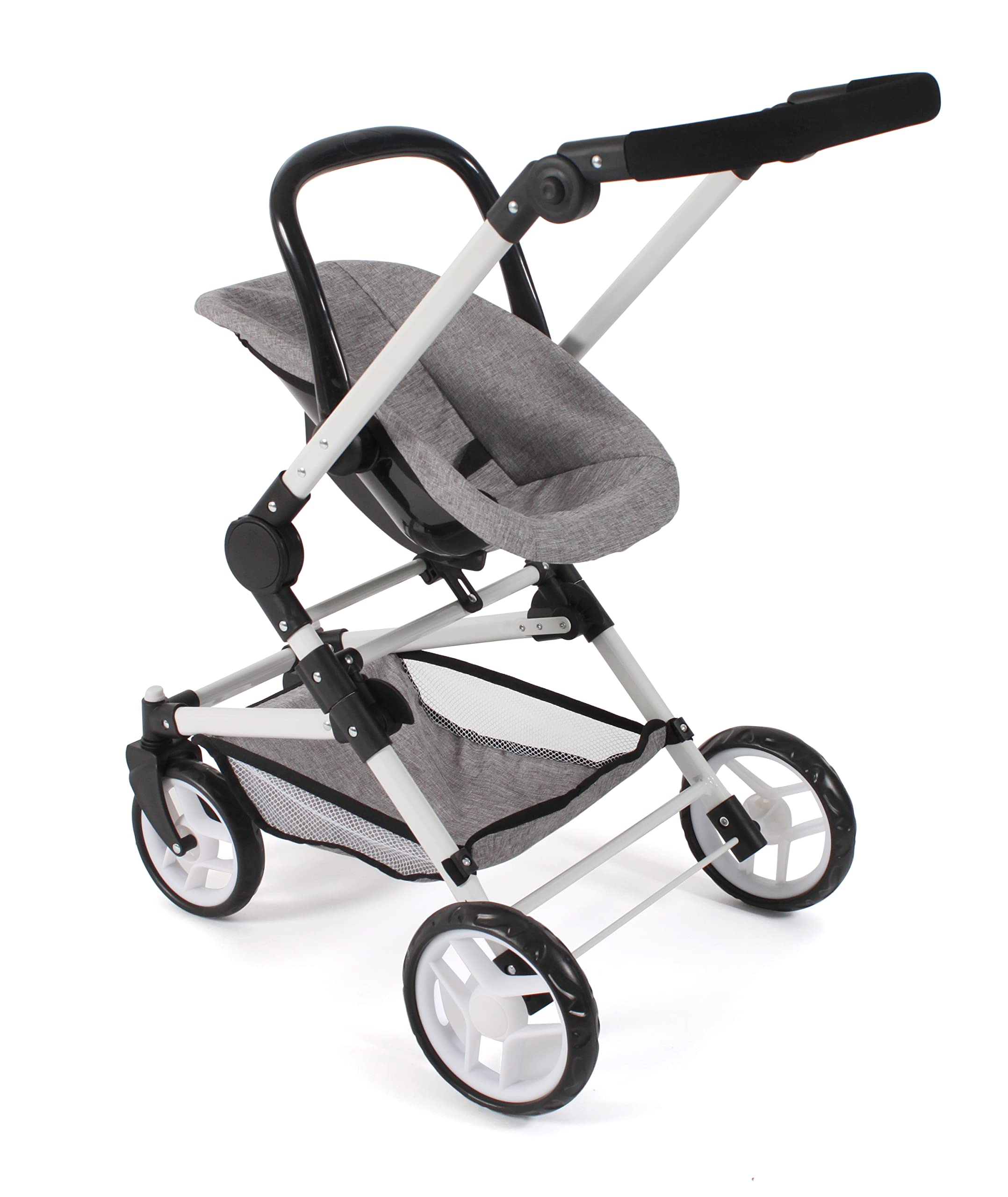 Bayer Chic 2000 645 19 wózek dla lalek kombi Fides 3 w 1, dżinsy szare, 61 x 44,5 x 85 cm