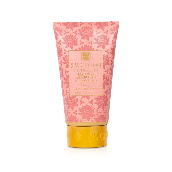 SPA CEYLON Lotus & Rambutan - Active Cell Extract + Vitamin B12 Facial Cleansing Foam | For Sensitive skin | 100ml