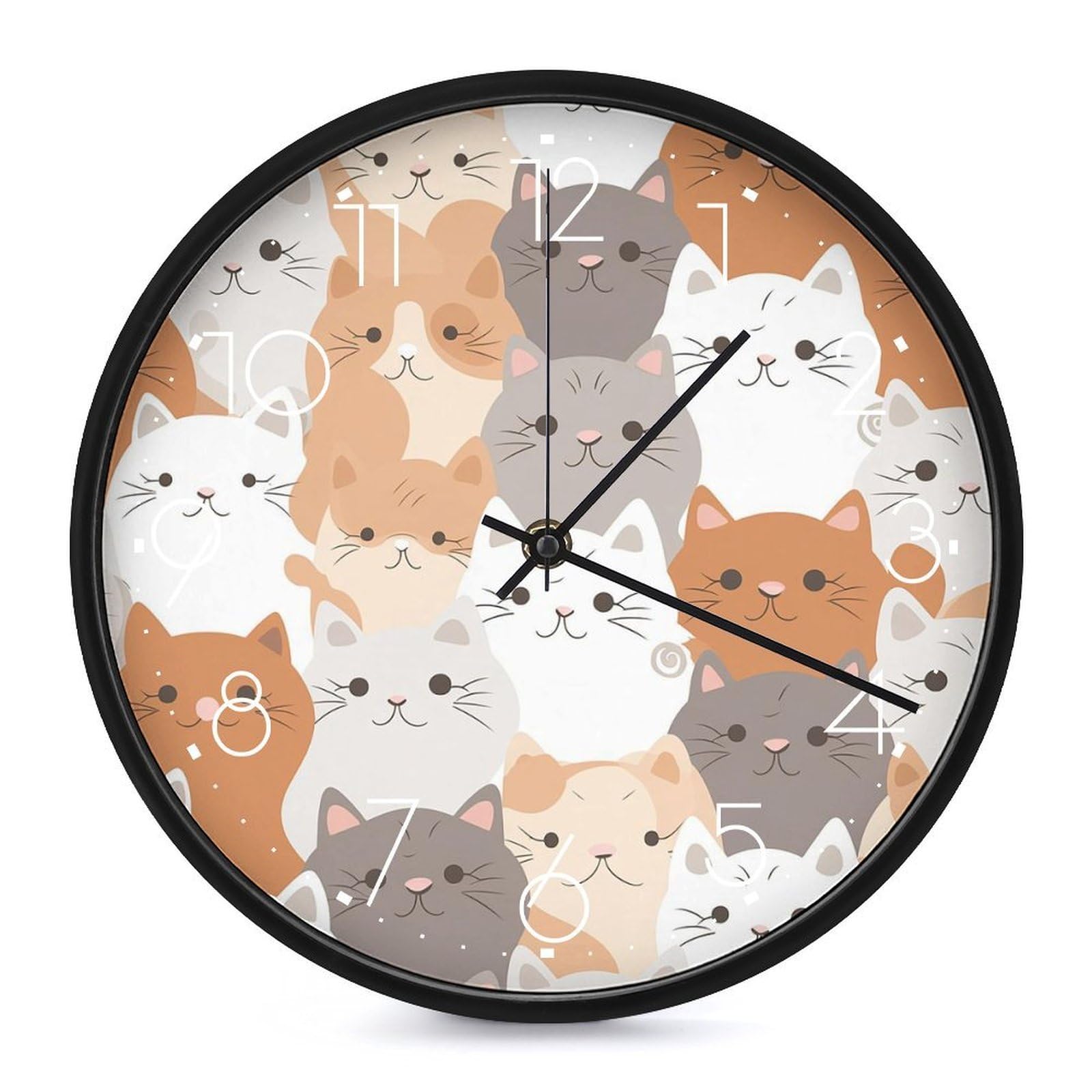 Horloge murale moderne chat pour décorer un salon ou une cuisine