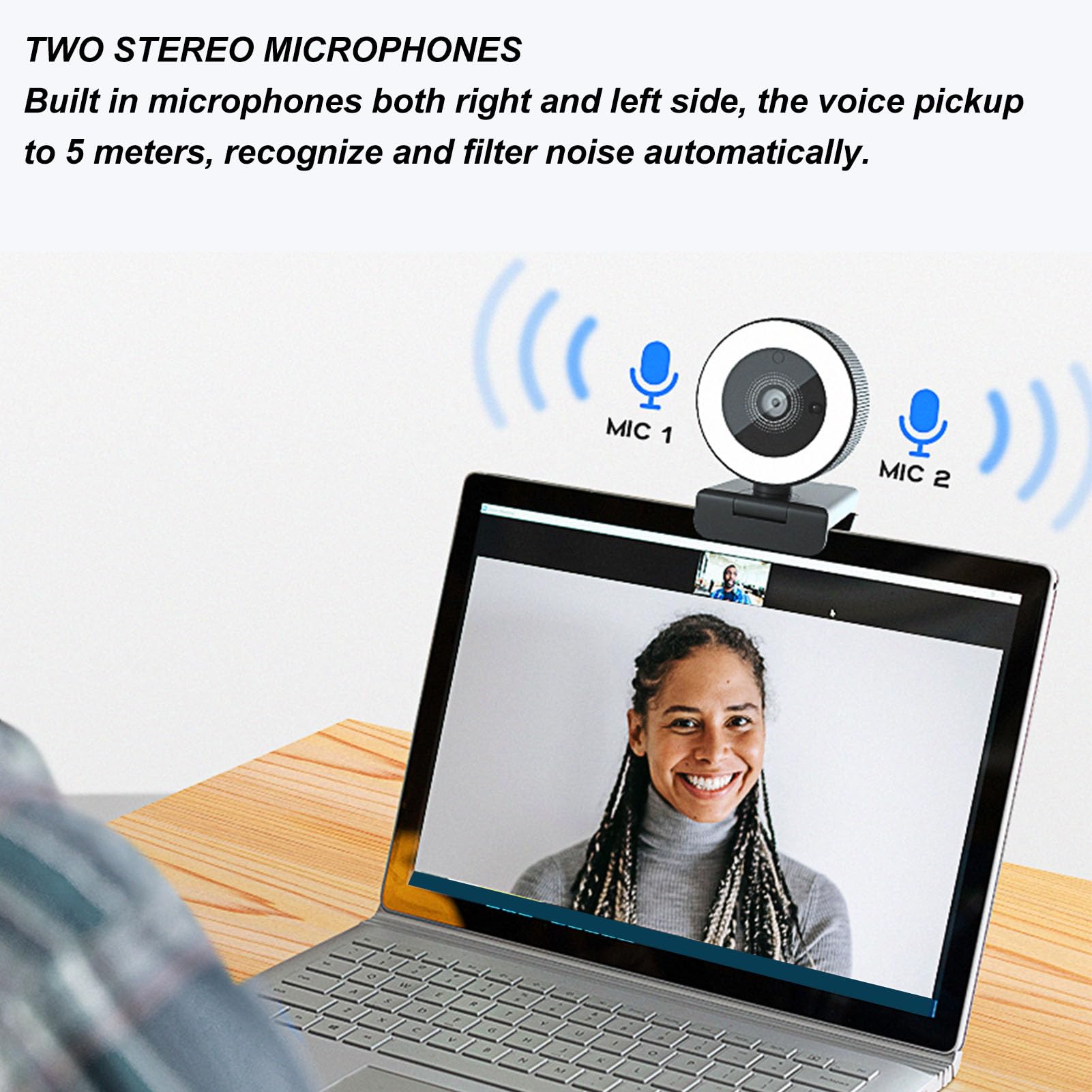 Denash Mini Lumière De Caméra LED, Lumière LED Bon Rendu Des Couleurs Pour L'éclairage De Vidéoconférence Pour L'enregistrement Vidéo éclairage De Zoom De Séance Photo