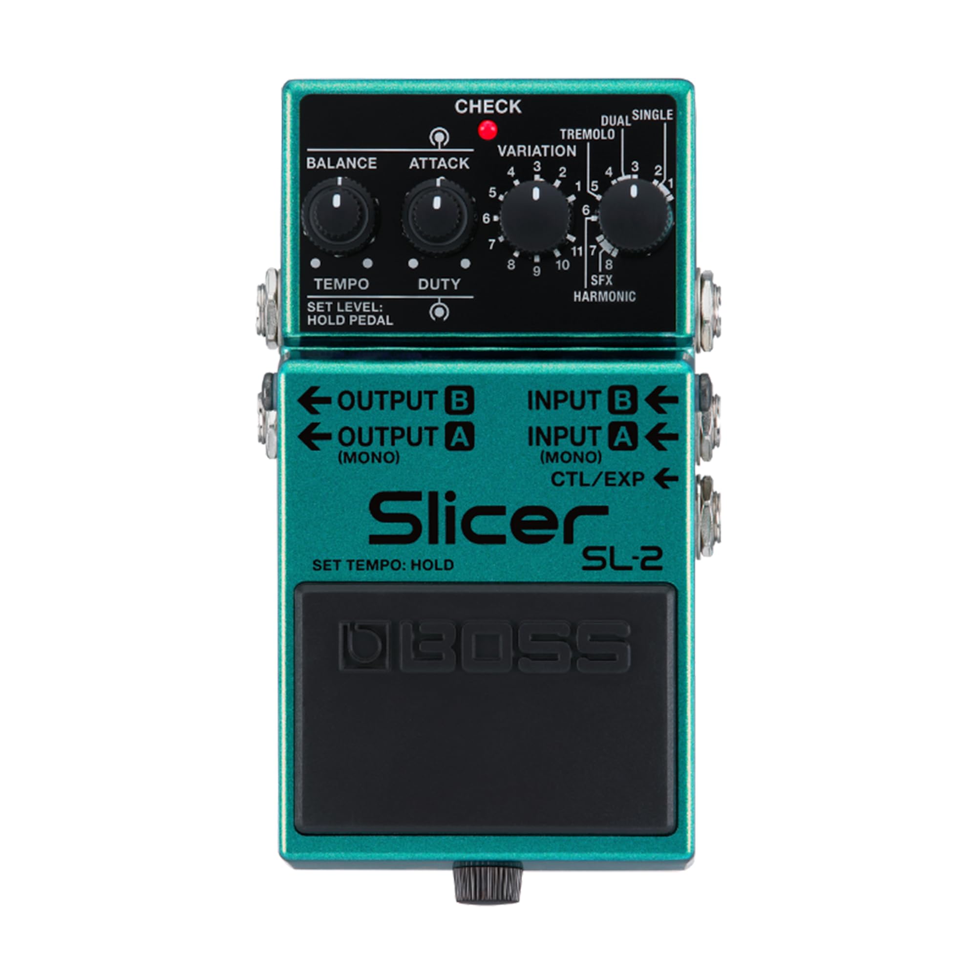 Pédale Slicer BOSS SL-2 compacte et effets stéréo de groove rythmique pour guitare et clavier