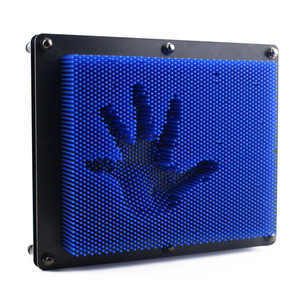 Aideal Pinart Spielzeug 3D Eindruck Skulptur Nagelbrett Spielzeug Stress Reduzieren Büro Gadgets Intelligenz Spielzeug für Kinder&Erwachsene, 25,5x21x5,7cm (Blau)