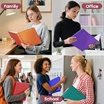 SUNEE 1 Inch Binders 3 Ring 6 Pack, Clear View Three Ring Binders PVC-Free (Fit 8.5x11 Inches) for School Binder or Office Binder Supplies, Classic 6 Colors