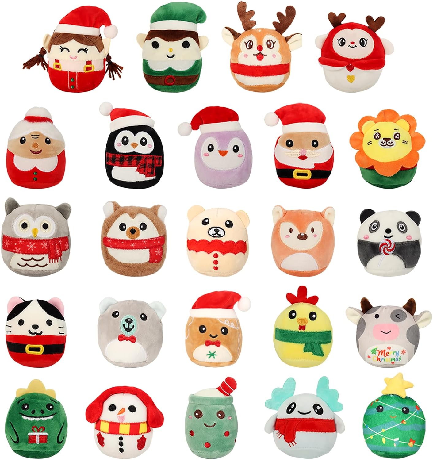 24 Pcs Plush Toys Gift Set, Cute Mini Collectible Plushies, Soft Stuffed Animal Squishy Toys, Decorative Plush, Ideal Birthday, New Year, Valentine’s Day & Easter Gift Ideas for Girls, Boys, Teens & Adults