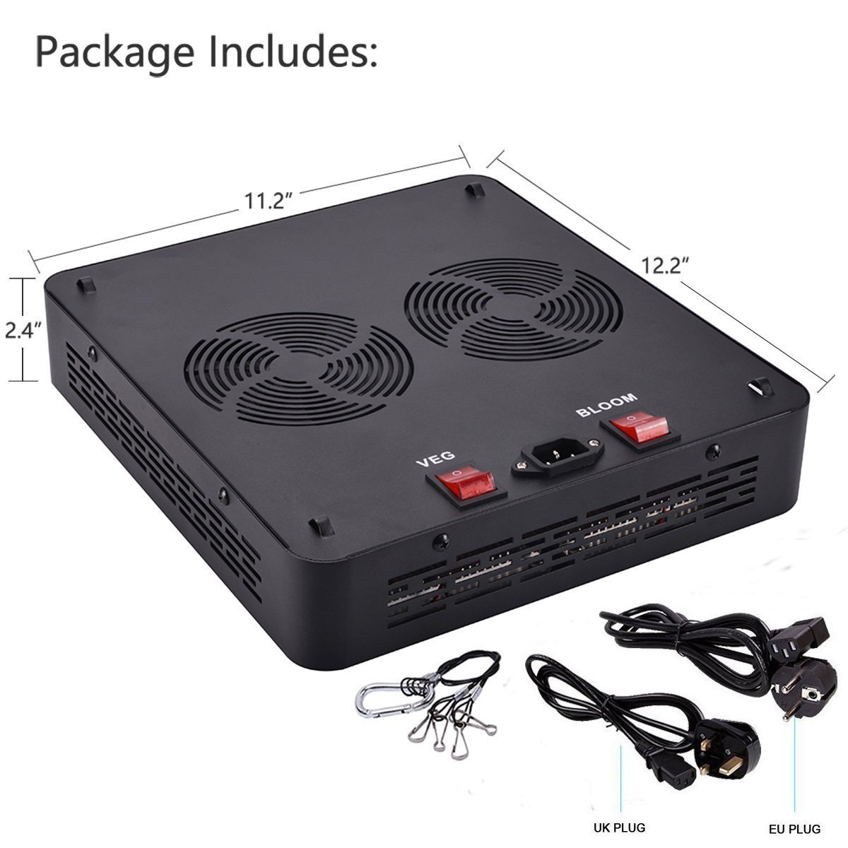Niello Lampe de croissance LED 600 W avec 588 LED, UV et IR pour plantes d'intérieur, spectre complet avec fonction Daisy Chain à intensité variable pour VG, fleurs Niello Lampe de croissance LED 600 W avec 588 LED, UV et IR pour plantes d'intérieur, spectre complet avec fonction Daisy Chain à intensité variable pour VG, fleurs