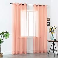 Vista 40 de Cortinas traslúcidas de 108 pulgadas para sala de estar, dormitorio, apartamento, ventana, 2 paneles con ojales, cortinas semitransparentes