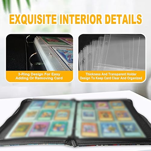 Miniatura 4 de Trading Ygo - Carpeta de tarjetas, se adapta a 900 tarjetas coleccionista de tarjetas, con 40 fundas extraíbles, juguetes regalos para niños y niñas