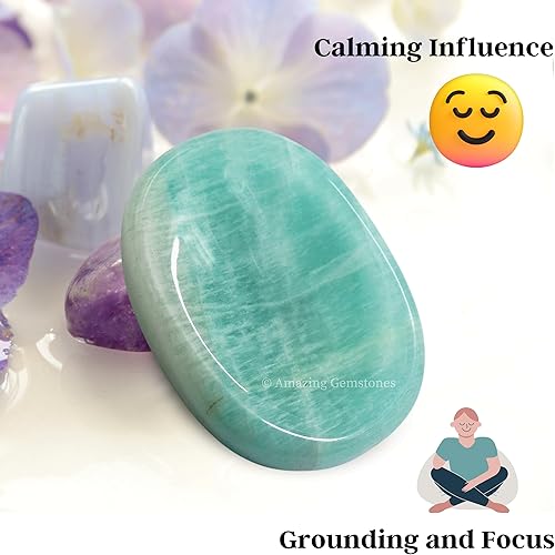 Vista 42 de Cristales de piedra de preocupación de cuarzo rosa y piedras curativas, piedras de preocupación para regalos de alivio del estrés, cristal de piedra