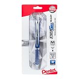 Pentel Energel Alloy Retractable Liquid Gel Pen, (0.7mm) Medium Line, Navy Blue Barrel, Black Ink, 1 Pack (BL407CBPA) – view 1