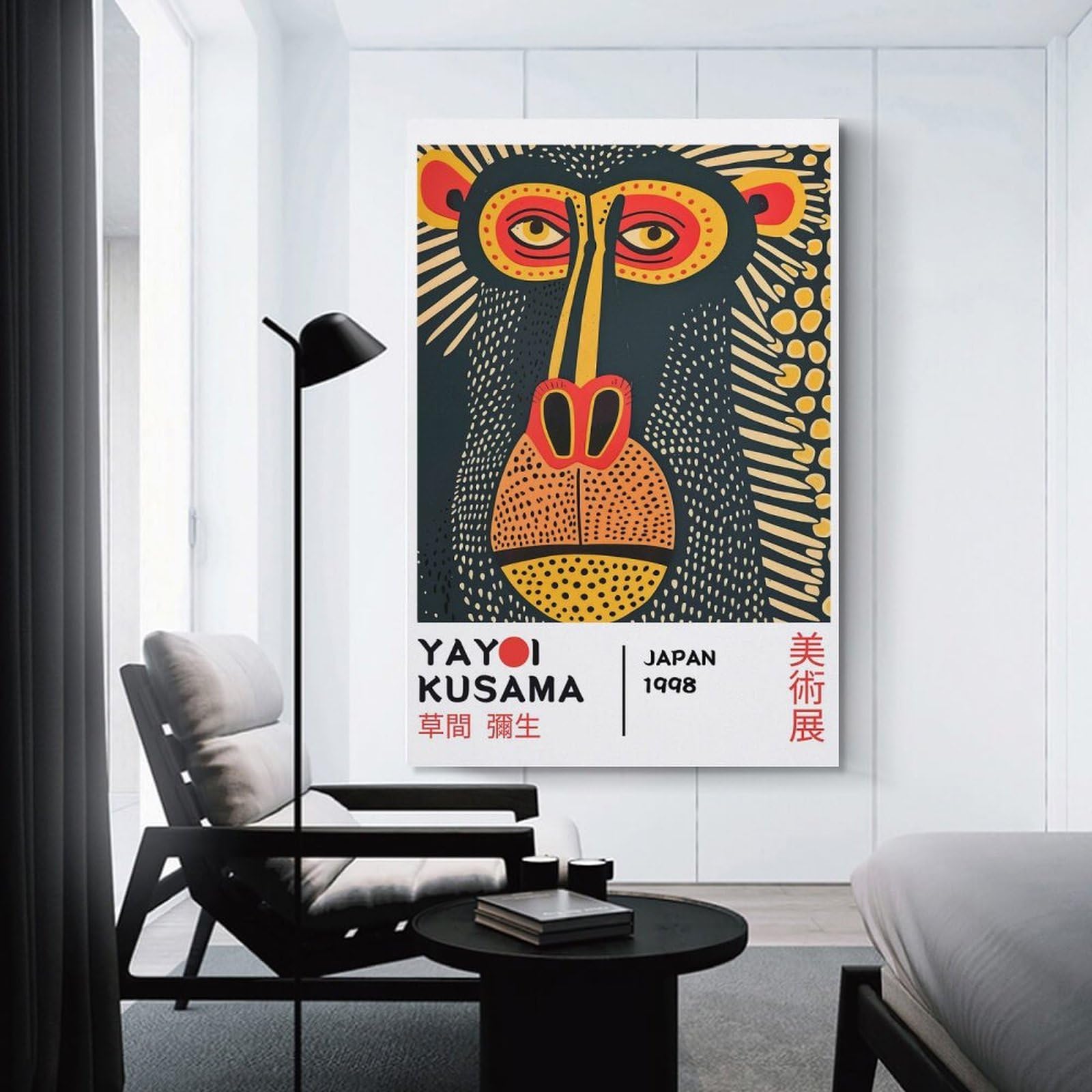 Junmoney Unframe-Style-1 Yayoi Kusama Mandrill Exhibition Poster Room Decor Wall Art 16X24inch(40X60cm), For Entrance Walls, Hall Decor Or Foyers, A Neat Decor Update For Hallways