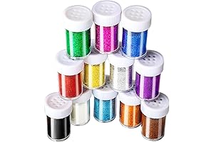 Teenitor Assortment of 12 Colors - Glitter for Crafts, Resin, Art, Painting, and Scrapbooking
