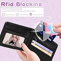 Vista 57 de Cartera de cuero de dibujos animados para mujer, c-mármol azul, Lindo