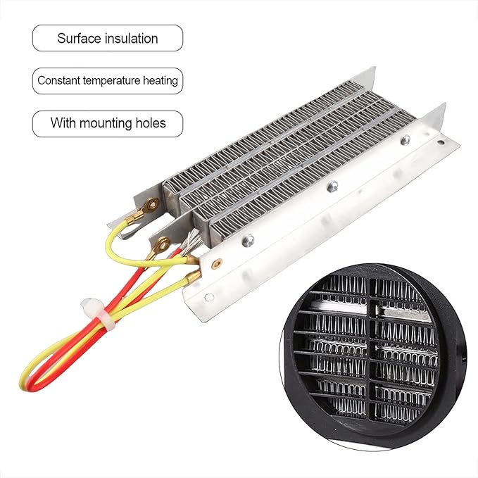 Calefactor Eléctrico Cerámico PTC 400W 12V con Termostato miniatura 2