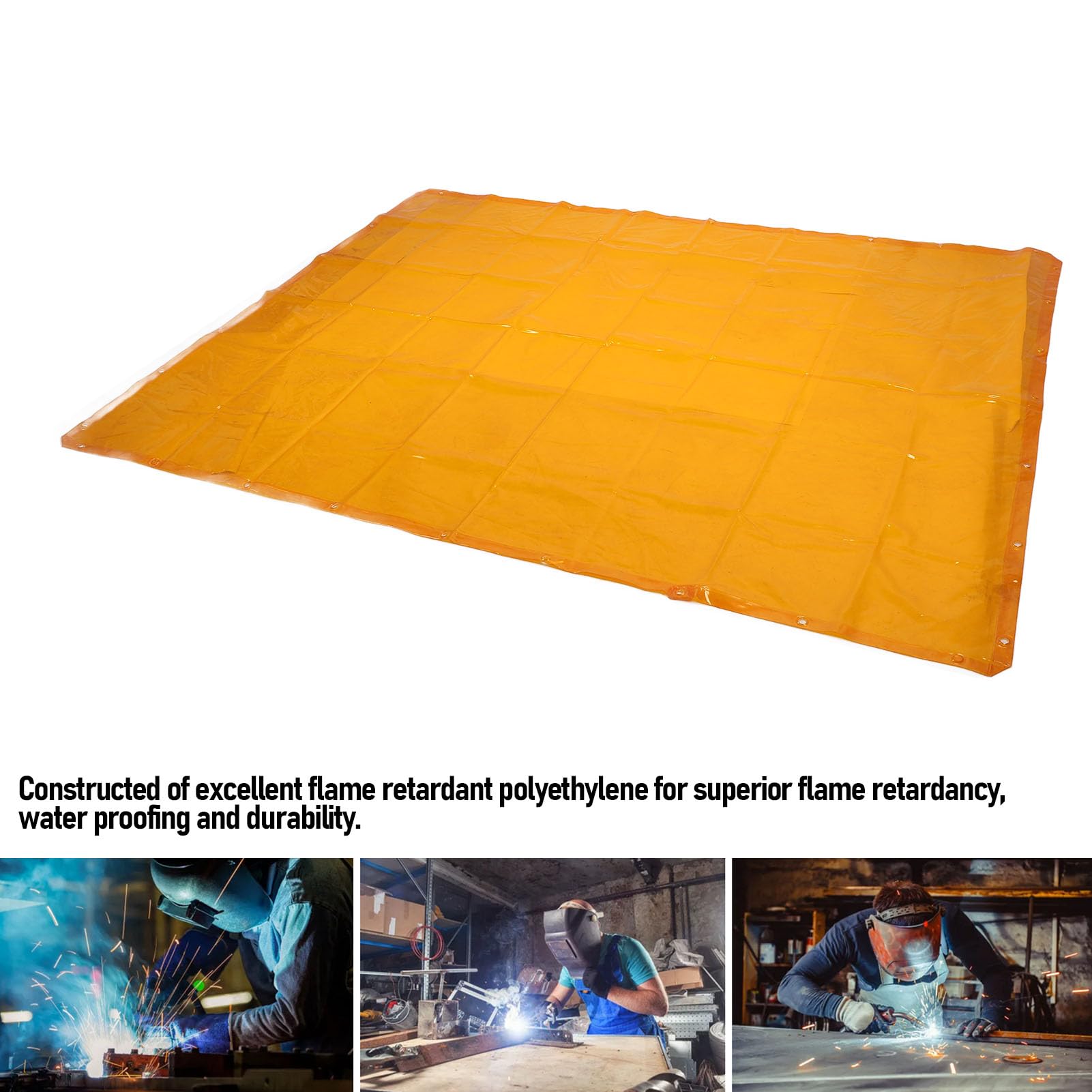 Welding Curtain Screen, 5.71 x 7.68ft Hanging Welding Curtain, Flame Retardant Welding Screens Frameless with Grommets for Workshop Industrial Use, Portable and Easy to Store