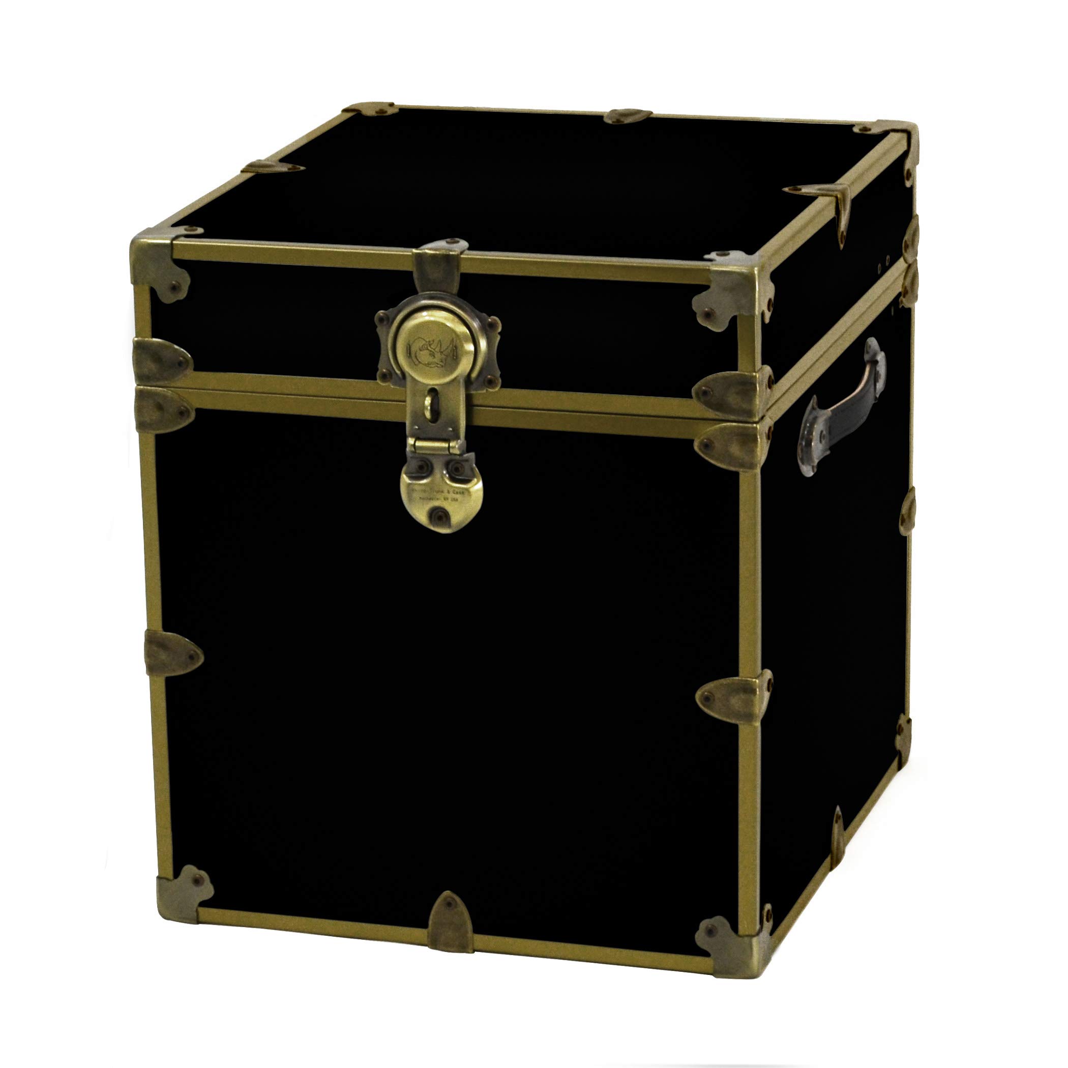 Rhino Cube Sticker Trunk in Antique Brass (Black)
