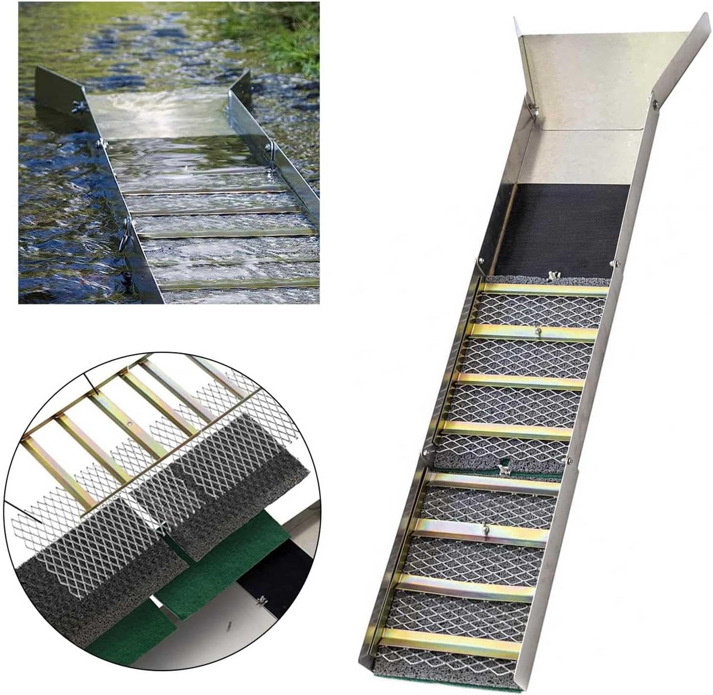 50インチ軽量折りたたみ式水門ボックス、ポータブルアルミ合金コンパクト機器、金採掘用リップル内蔵、織りマイナーモス付き、非常に多用途 Amazon |  折りたたみアルミニウム合金水門ボックス、ポータブル金探査機器、川、小川、砂金採掘、探査、浚渫用金採掘用砂金採掘 ...