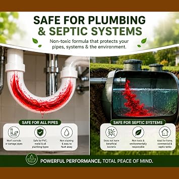 Drain Tracing Dye - Red Liquid Dye, Leak Detection, 15ml | Drain Testing, Water Tracing, Pipe Tracing, Drain Inspection & System Mapping | Septic Safe, Residential & Commercial