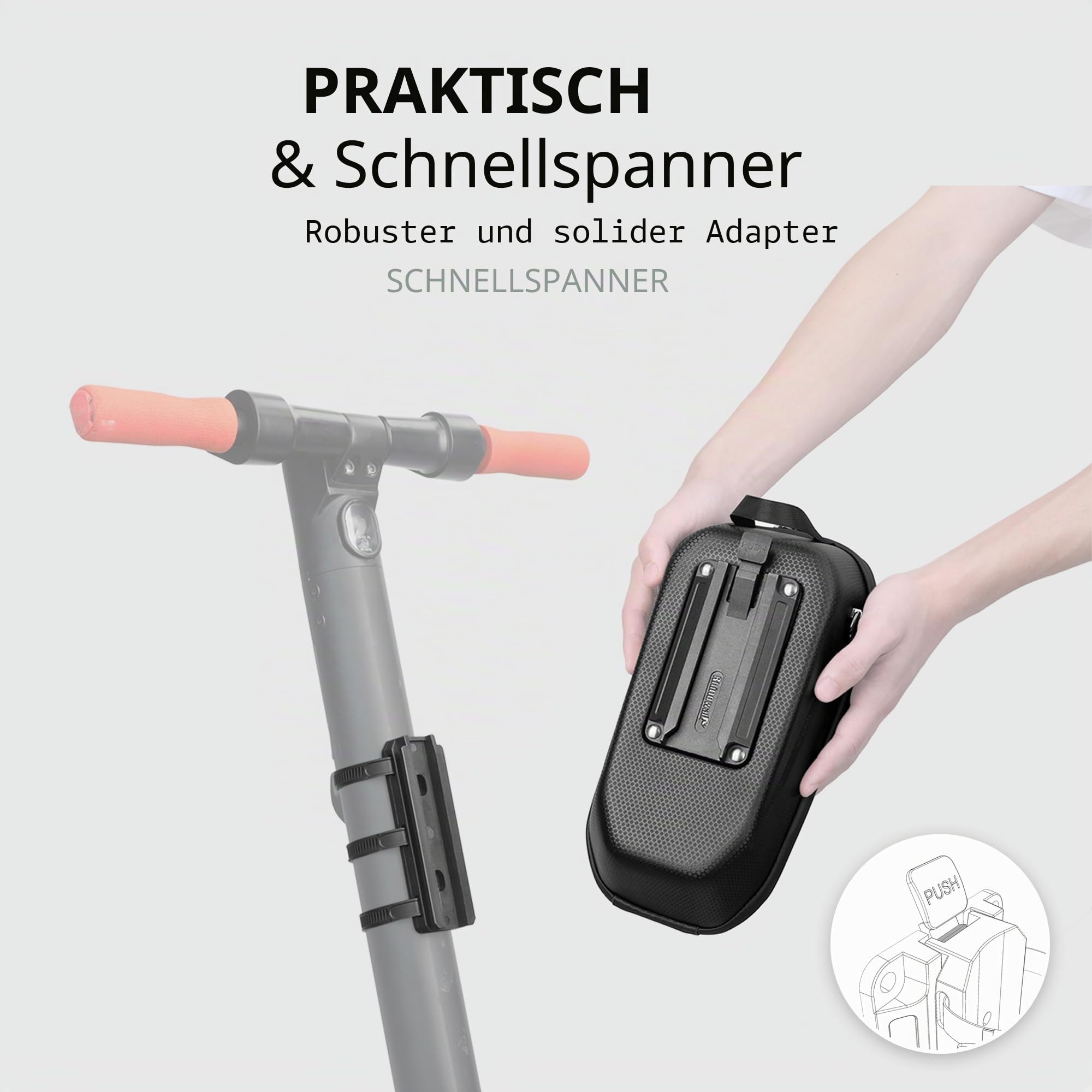 Rhinowalk E Scooter Tasche Lenkertasche für Elektroroller Quick Release wasserdichte Rollertasche Vordertasche für Roller Xiaomi Mijia/Sedway/Ninebot