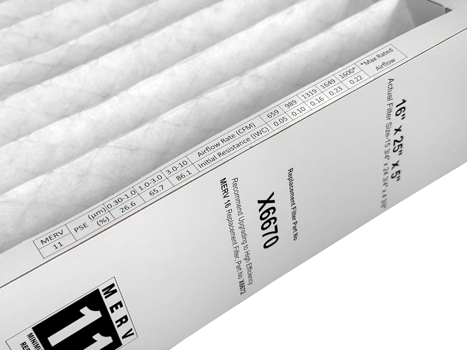 Lennox Healthy Climate X6670-16" x 25" x 5" Healthy Climate HCF16-11 MERV 11 Filter Bundle with Same Day Supply Filter Change Reminder Magnet (1 Pack)