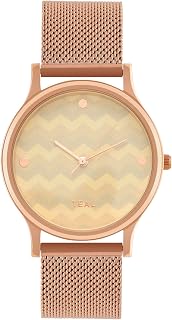 TEAL BY CHUMBAK Round Dial Analog Watch for Women|Chevron Collection| Stainless Steel Strap|Gifts for Women/Girls/Ladies |... Price In India