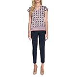 Womens V-Neck Flutter Sleeve Knit Top