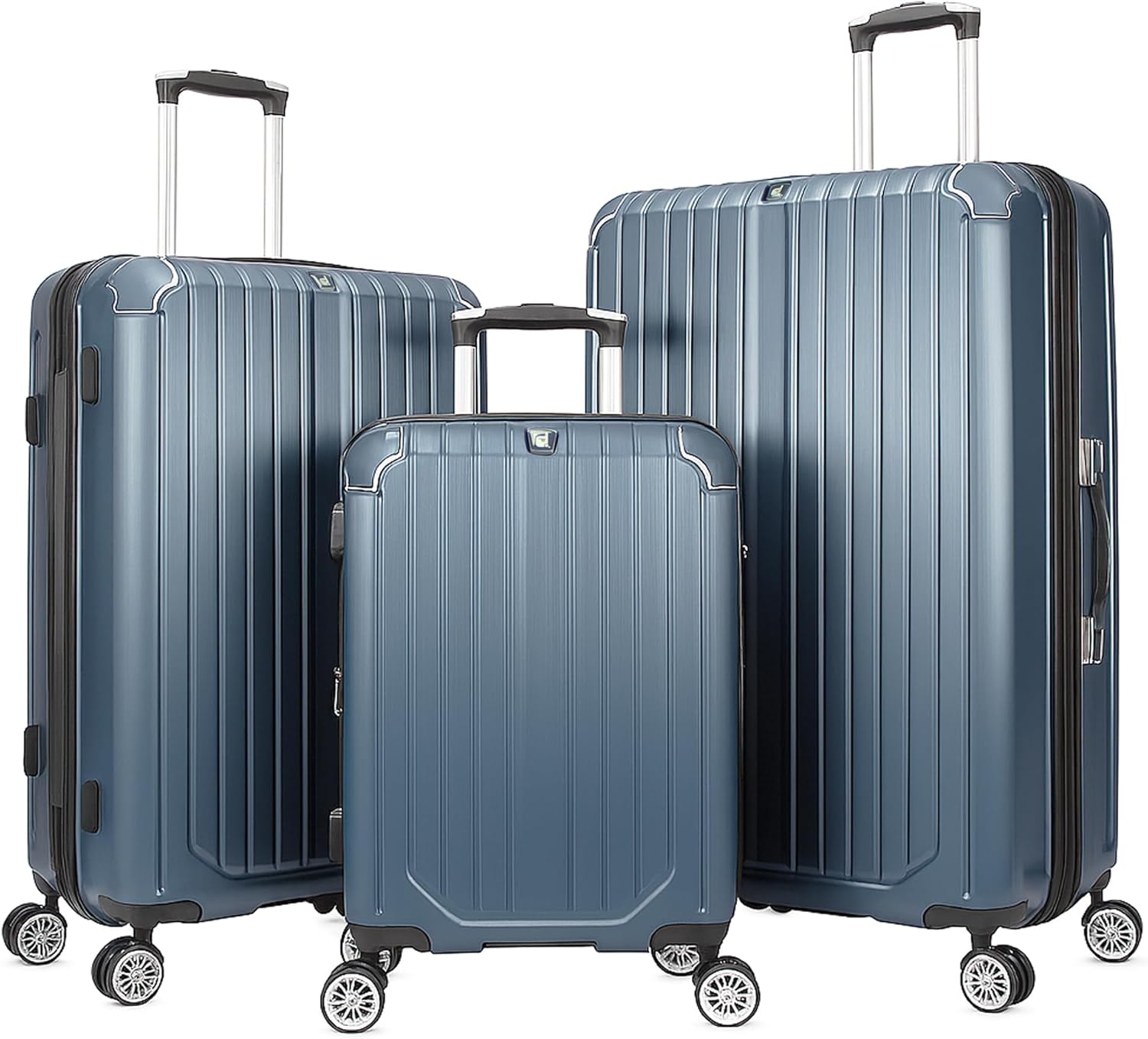 World Traveler Dejuno Beaumont Lightweight Hardside Expandable Spinner Luggage, Blue, 3-Piece Set(20in,26in,30in)