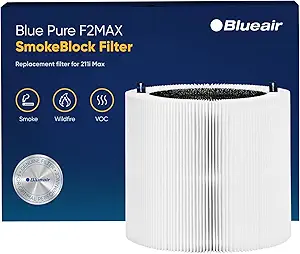 BLUEAIR Blue Pure 211i Max Series SmokeBlock Genuine Replacement Filter, Extra Carbon Captures 99.99% of Wildfire Smoke, fits Blue Pure 211I Max Air Purifier