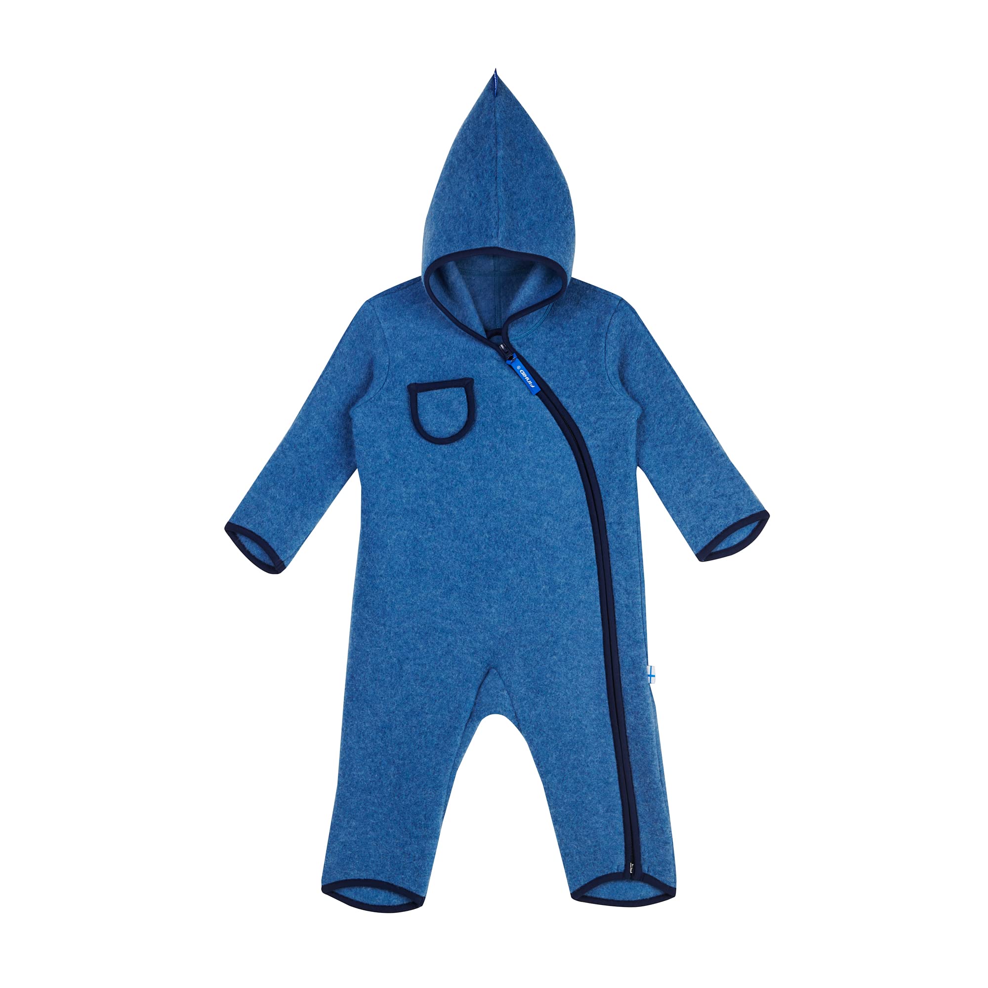 Finkid Puku Wool Baby Kinder Wollfleece Overall mit Zwergenkapuze