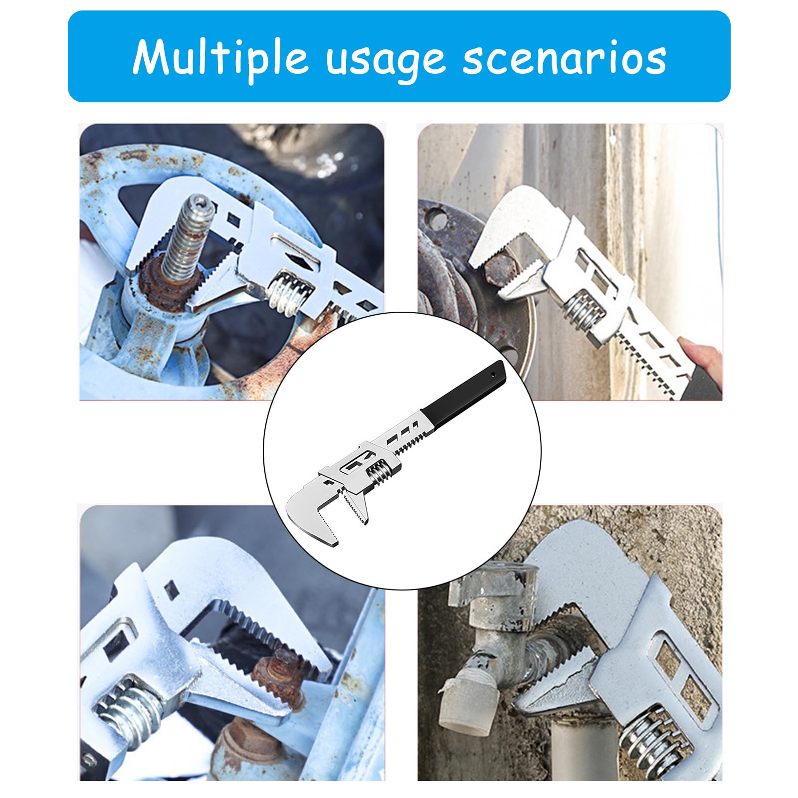 Essential - Juego de llaves ajustables con mango de agarre cómodo para ajustes seguros, multiusos, seguro y antideslizante