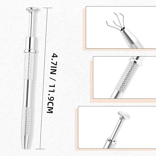 Miniatura 2 de Paquete de 3 herramientas de recogida de 4 garras de joyero, 4 puntas, pinzas de garra de diamante, púas de chip BGA para recolección de piezas