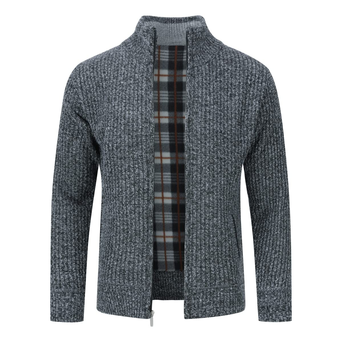 Allthemen Cardigan da Uomo con Cerniera con Colletto Rialzato Pollover Sweater Invernale Lavorato a Maglia