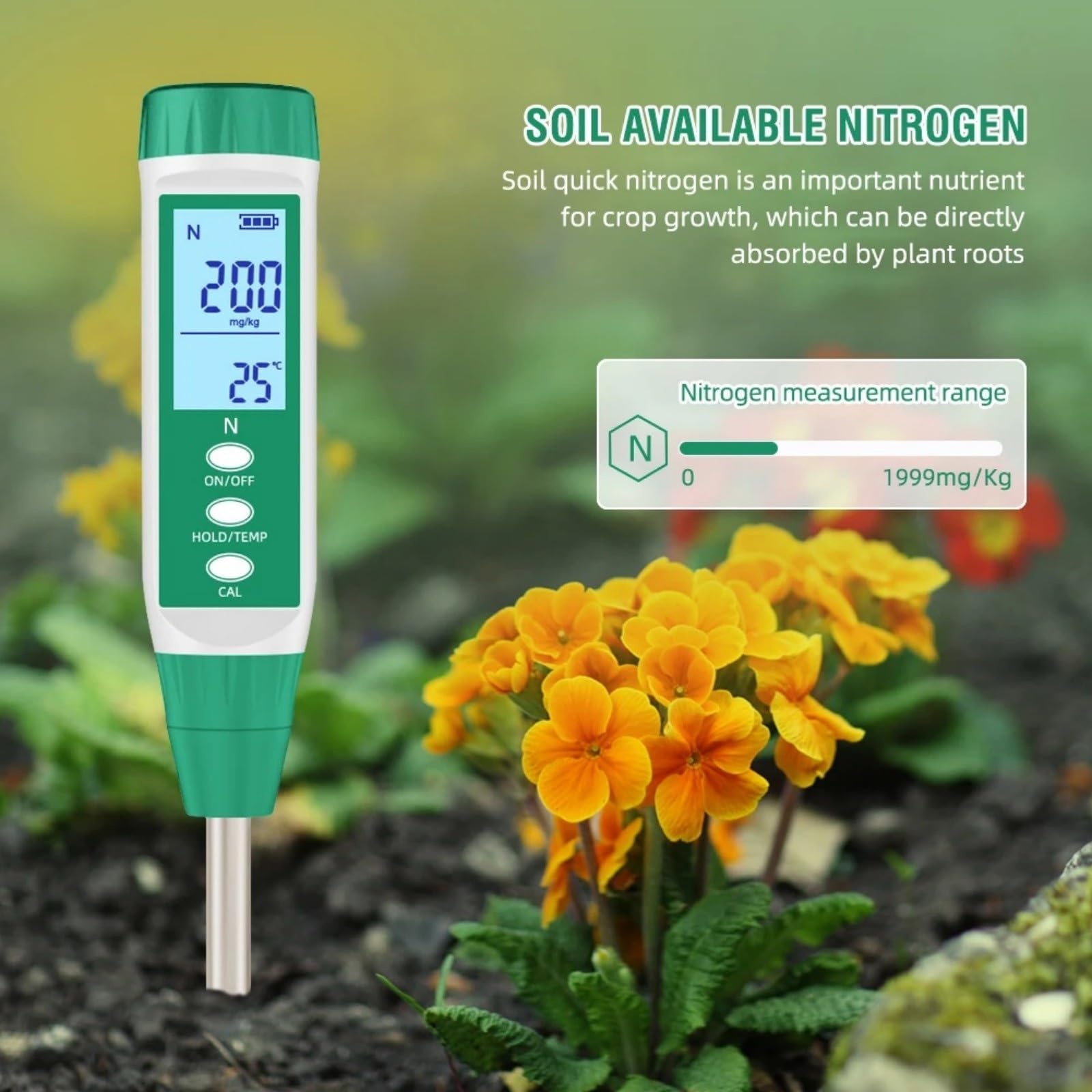 Bodentest-Set, NPK-Messgerät, Boden, schnellwirkender Stickstoff-/Phosphor-/Kaliumtester, Nährstoffanalysatoren Leicht ablesbares Wasserhärte-Testkit(GreenPhosphorus Tester)