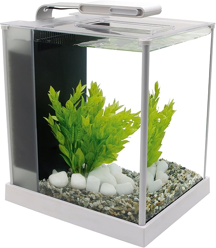 SPEC III Aquarium Kit, Aquarium with LED Lighting and 3-Stage Filtration System, 2.6 Gallon, White, 10517A1 | Aquarium with LED Lighting and 3-Stage Filtration System, 10517A1