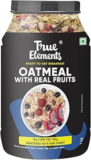 Whole Oatmeal 1kg - Overnight Oats | Breakfast Food | Healthy Diet | Oatmeal for Breakfast | Oats with Chia Seeds, Dry Fruits and Nuts | 9.8g Protein